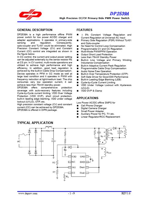 Dp2539a Developer Microelectronics Switch Hoja De Datos Ficha Técnica