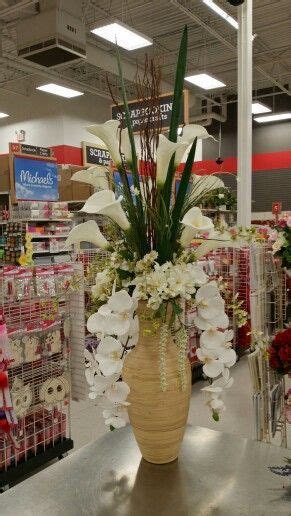 White Tropical Flower Arrangement at Michaels, Longview WA