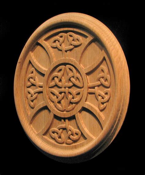 Rosette - Celtic Iron Cross carved wood