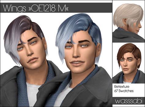 Wasssabi Sims Wings Oe1218m Hair Retextured Sims 4 Hairs Sims 4