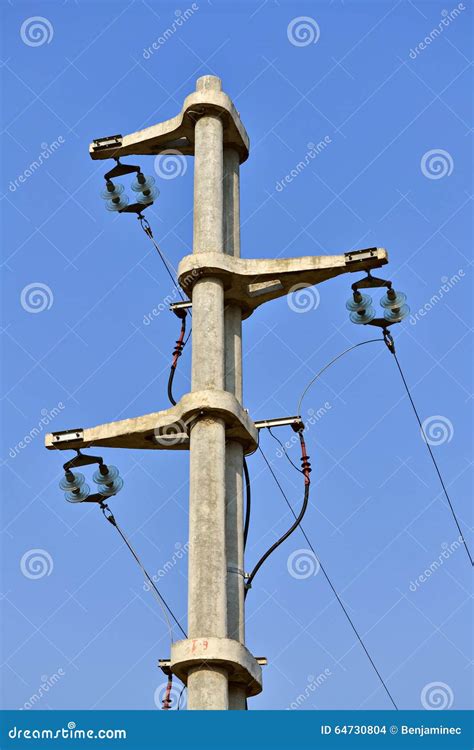 Concrete Electric Pole Stock Photo Image Of Distribution 64730804