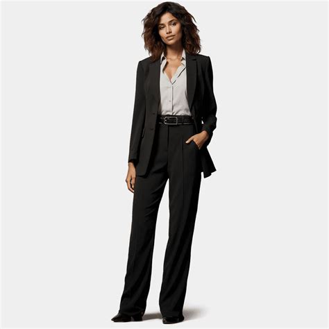 Premium Black Wool Wide Leg Pant Suit Sumissura