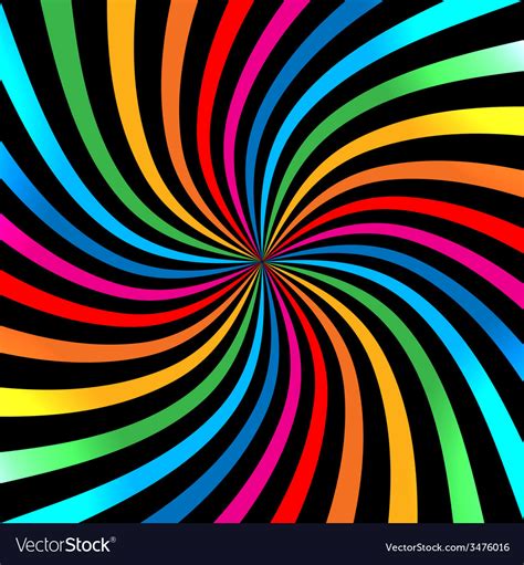 Colorful bright rainbow spiral background logo des