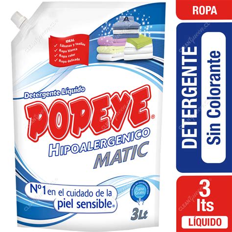 Detergente L Quido Sin Colorantes Popeye Hipoalerg Nico Doypack L