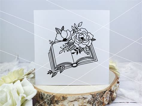 Book Clipart Book Decorated With Flowers Sublimation Paper Cut