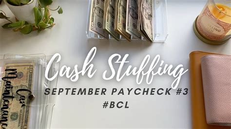 September Paycheck Cash Stuffing Cash Envelopes Bcl