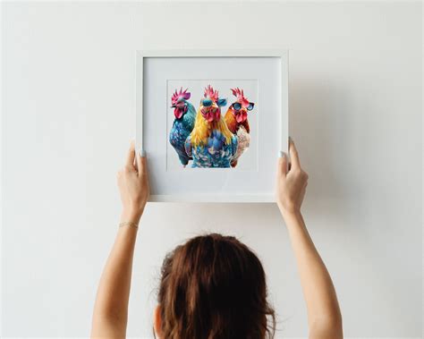 Quirky Chickens Clipart Bundle, Funny Chickens Clipart, Funny Chickens