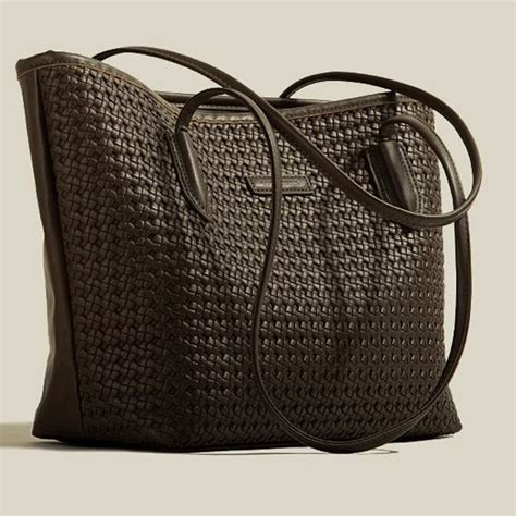 Zara Popular Retro Woven Tote Bag Mulher Novo Estilo Casual Tudo Em