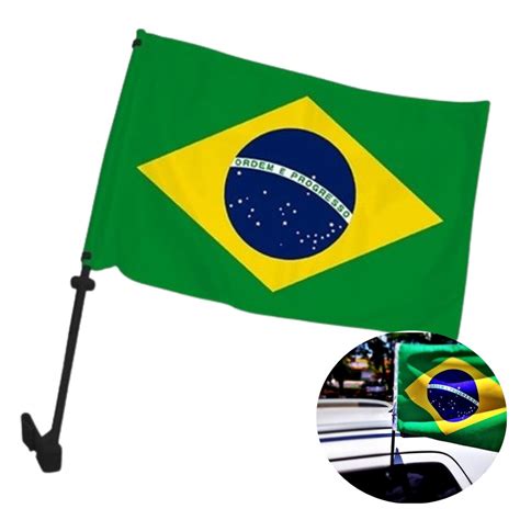 Bandeira Do Brasil Haste Para Carro Copa Do Mundo Artigos E