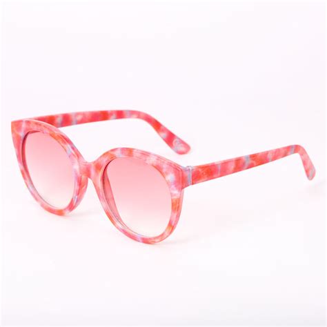 Tie Dye Rounded Mod Sunglasses Coral Claire S