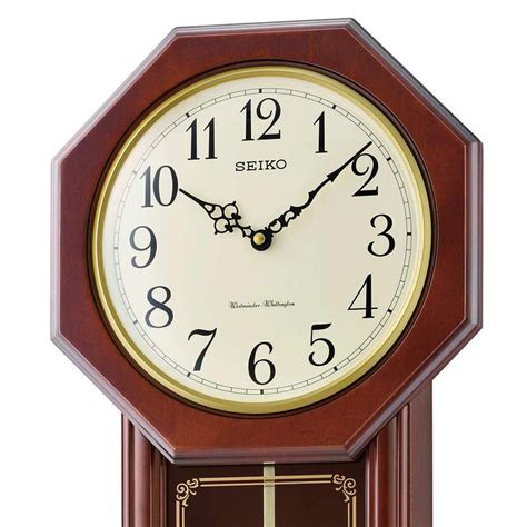 Buy Seiko Reinold Wooden Pendulum Chiming Wall Clock 60cm Online - Oh ...