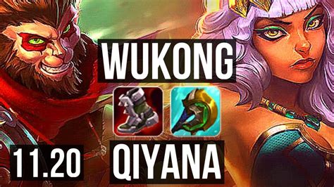 WUKONG Vs QIYANA MID DEFEAT 400 Games 1 0M Mastery NA Master