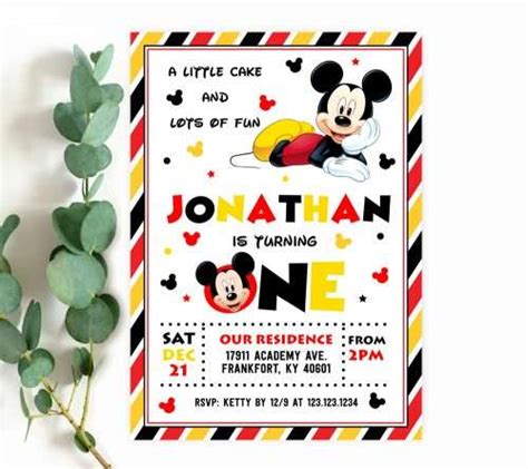 Mickey Mouse Invitations Editable Templates Instant Download