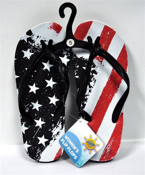 Womens American Flag Flip Flops Size 5