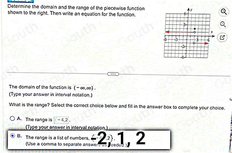 Solved Determine The Domain And The Range Of The Piecewise Function