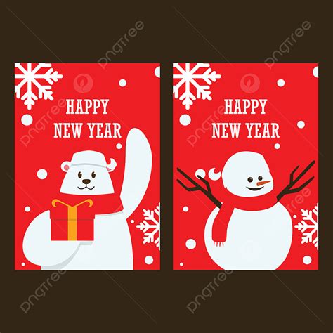 New Year Greeting Vector Art Png New Year Greeting Card Polar Bear And