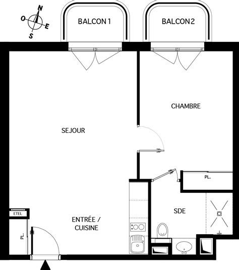 Plan Appartement T2 De 48 94 M² Neuf Résidence « Les Girandières De La