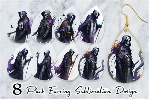 Earring Grim Reaper Halloween Graphic By Artnoy Creative Fabrica