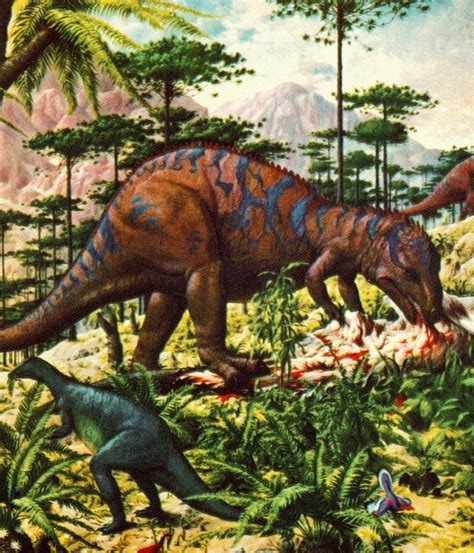 Old Art Of Allosaurus Paleo Art Prehistoric Animals Dinosaur Art