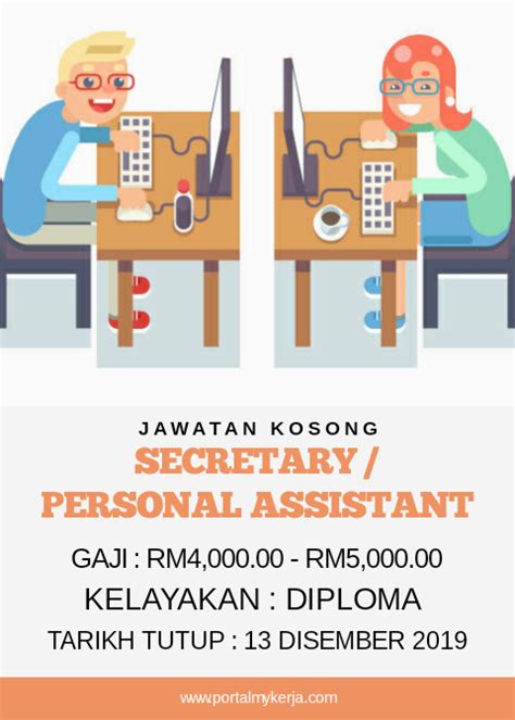 Jawatan Kosong Personal Assistant Secretary Ambilan November Disember