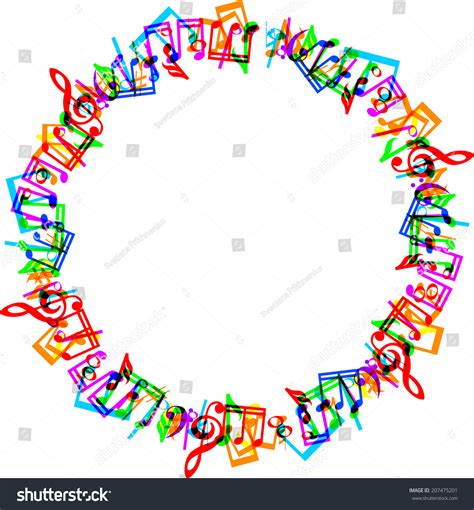 Colorful Music Notes Border Frame On Stock Illustration 207475201 ...