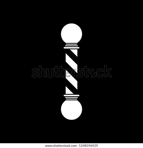 White Barber Pole On Black Background Stock Vector (Royalty Free ...