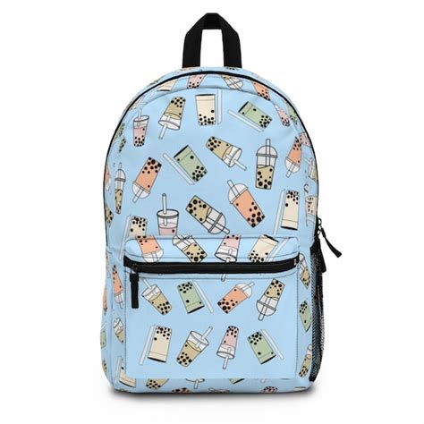 Boba Tea Backpack With Laptop Storagemilk Tea School Etsy