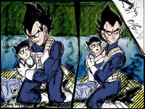 Vegeta with Baby Trunks done by StarbearerTM on DeviantArt