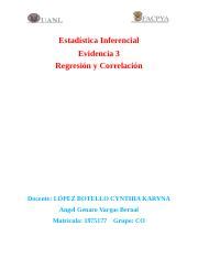 Agvb Evidencia Regresion Y Correlaci N Docx Estad Stica