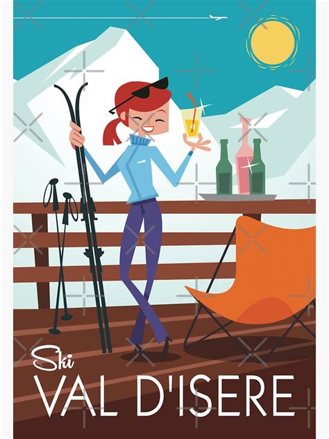 Ski Val D Isere Poster Sticker By GAGodel Redbubble