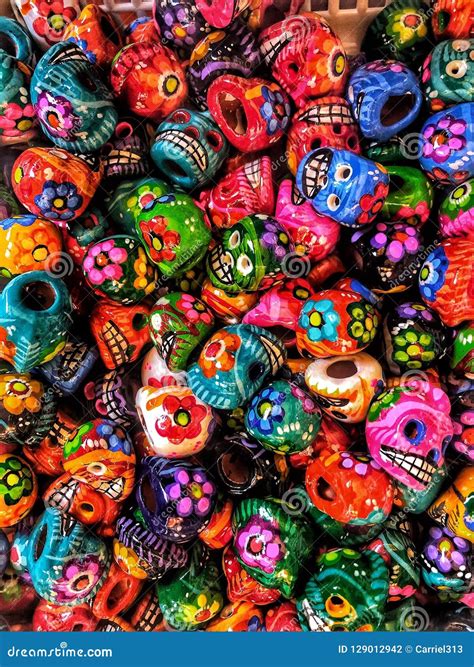 Colorful Candy Skulls for Day of the Dead in Mexico Stock Photo - Image ...