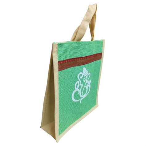 Green Printed Jute Loop Handle Bag Weight Capacity 2 KG At Rs 30