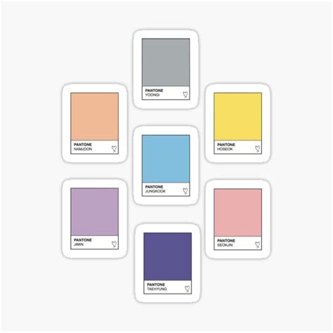 "Pantone Pastel Swatches" Sticker for Sale by heart-and-seoul | Redbubble