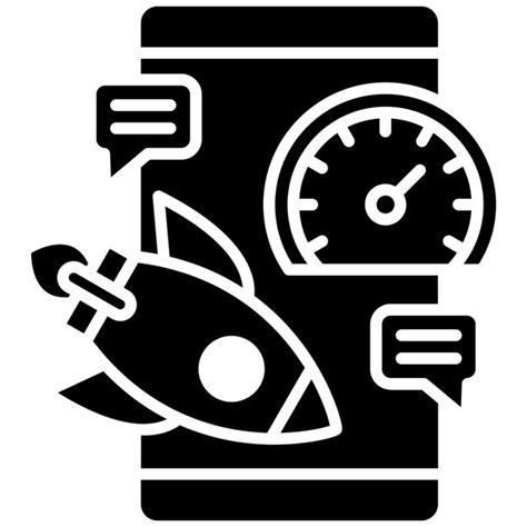 Comunicación de alta velocidad glyph ilustración en negro sólido