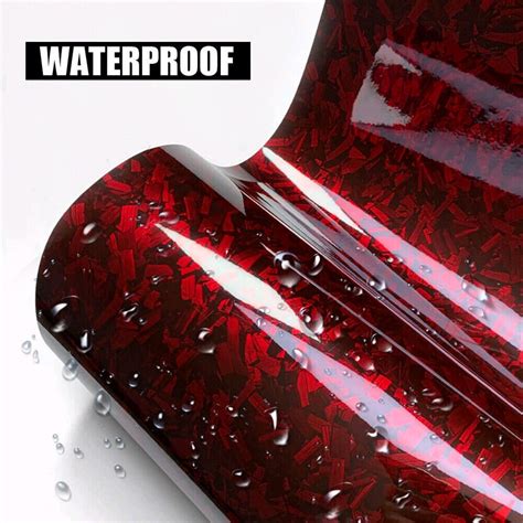 Glossy Red Vinyl Wrap Sticker Forged For Car Body Carbon Fiber Wrapping