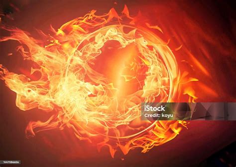 3d Illustration Of A Burning Red Fireball Stock Photo Download Image