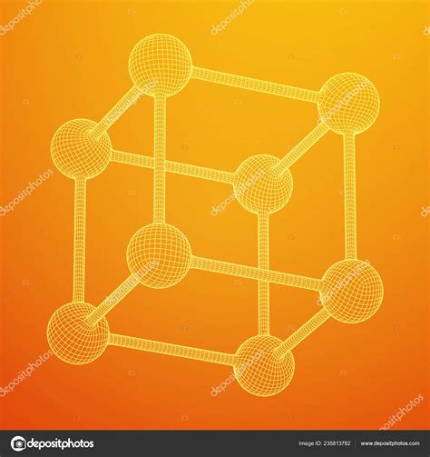 Wireframe Mesh Molecule Stock Vector Newb