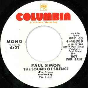 Paul Simon – The Sound Of Silence (1974, Vinyl) - Discogs