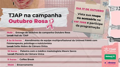 Prevenção E Conscientização Tjap Promove Ação Outubro Rosa Nesta