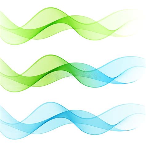 Abstract Smooth Color Wave Vector Set Curve Flow Motion Illustration