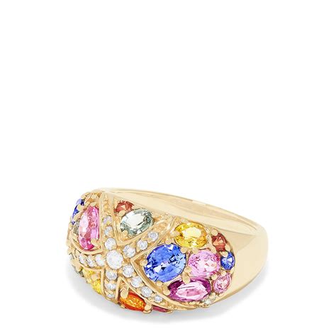 Effy 14k Yellow Gold Multi Gemstone And Diamond Starfish Ring 389 Tc