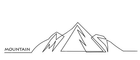 Premium Vector Single Continuous Line Drawing Of A Mountain Range