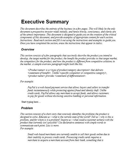 Marketing Plan Executive Summary Template Fresh Executive Summary