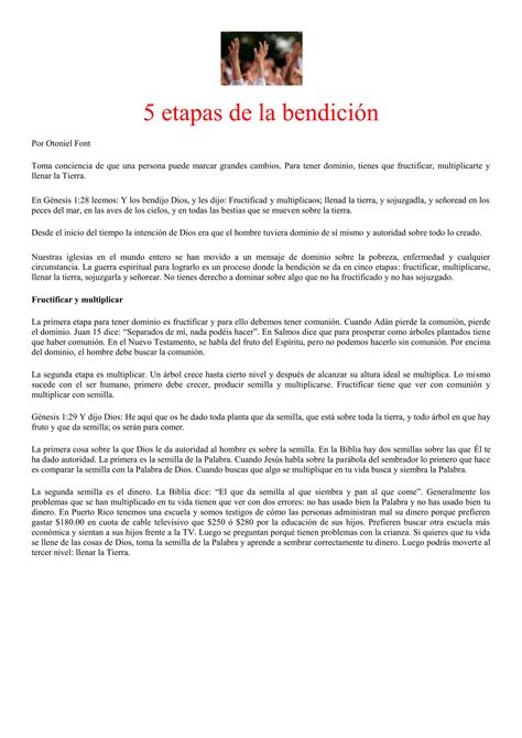 Etapas De La Bendici N Pdf