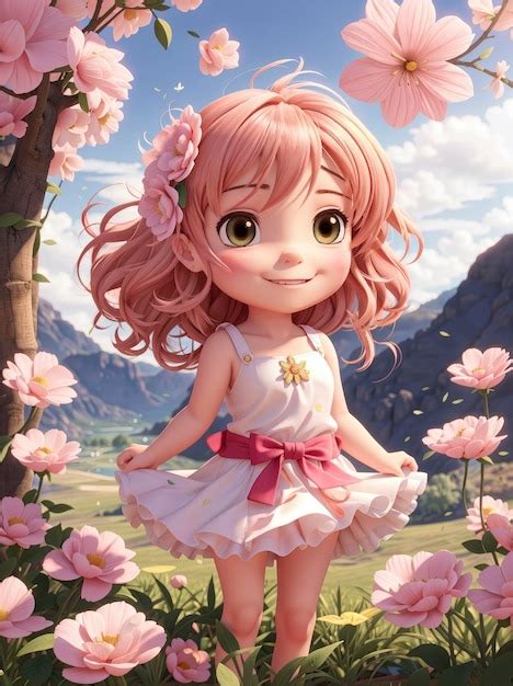 Premium AI Image | Charming Chibi Anime Girl with a Cute Smile