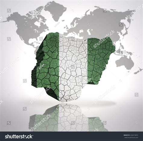 Map Nigeria Nigerian Flag On World Stock Illustration 226415872 ...