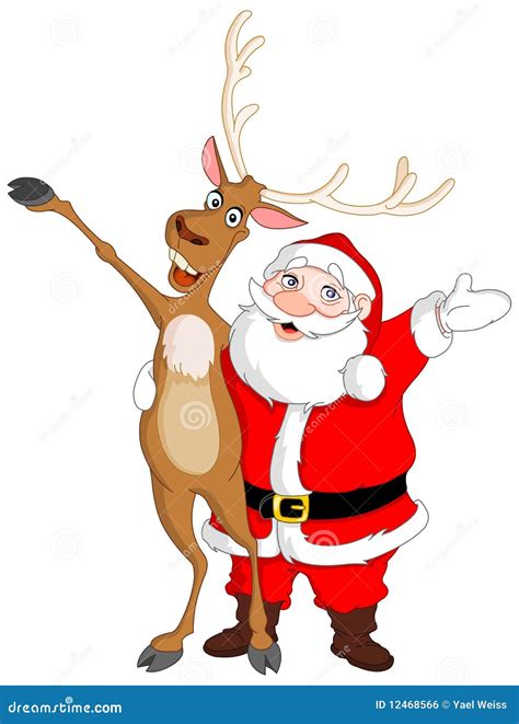 Santa And Rudolph Royalty Free Stock Image - Image: 12468566