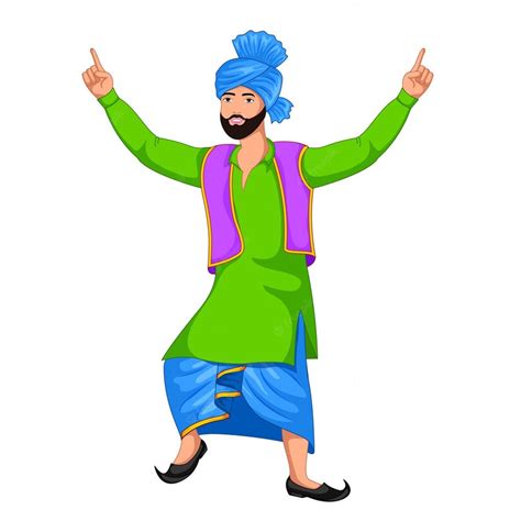 Premium Vector Indian Punjabi Man Dancing Bhangra For Baisakhi And