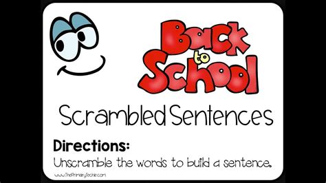 Scrambled Sentences Back To School Youtube