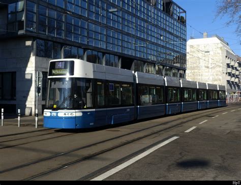 Vbz Tram Be Unterwegs Auf Der Linie In Z Rich Am